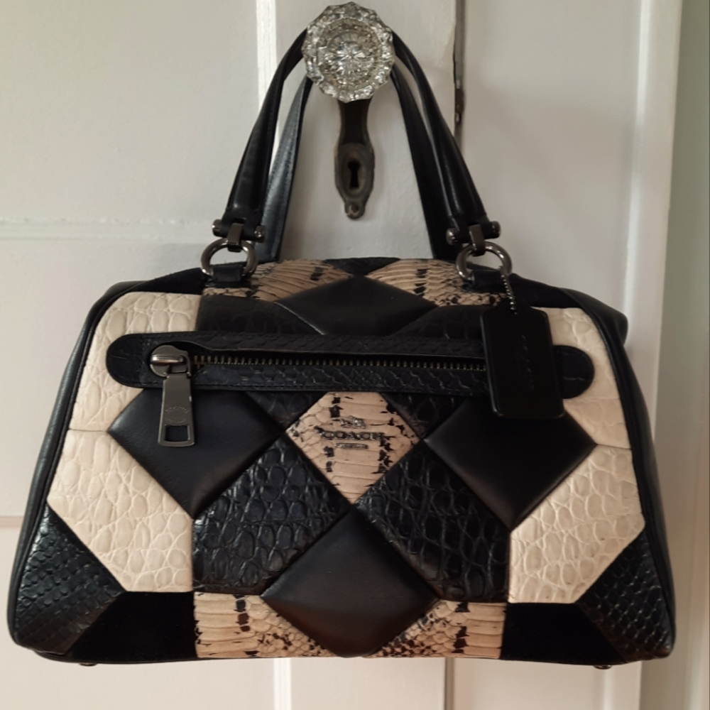 Coach Patchwork swagger w snakeskin